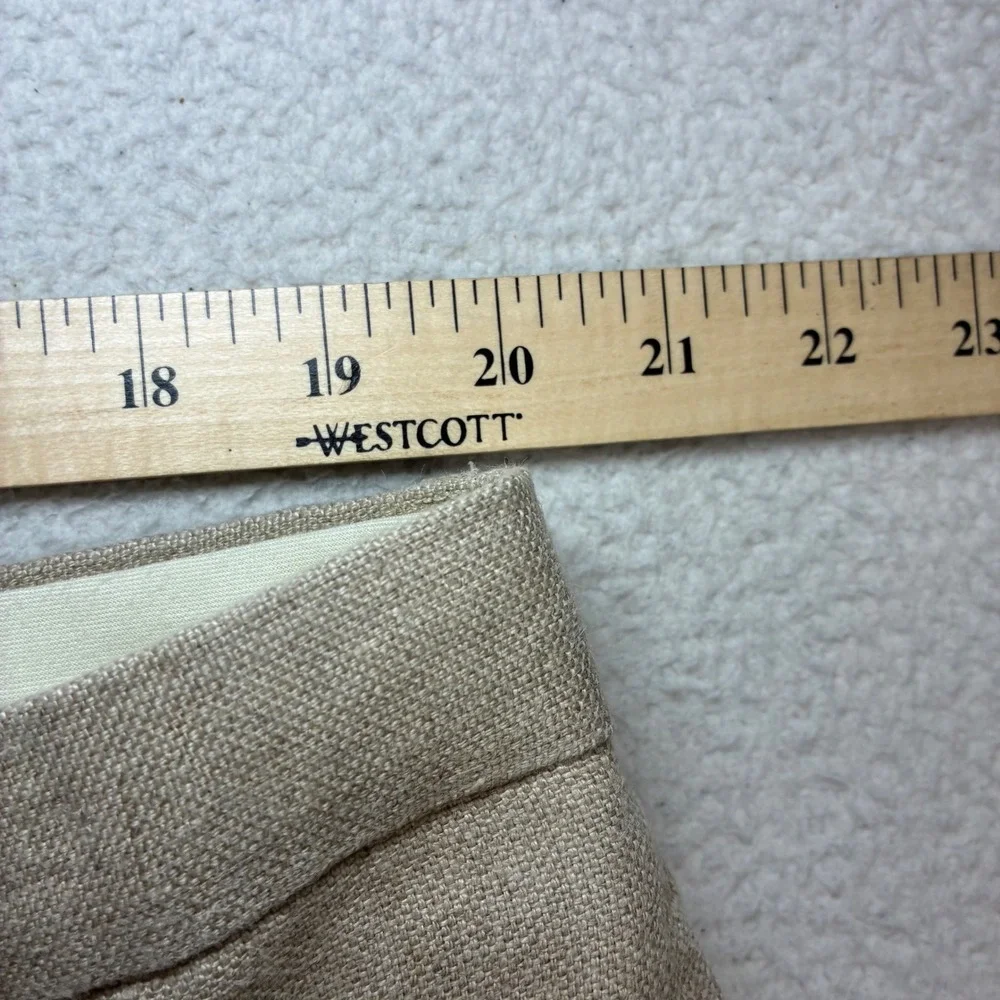 Vintage Polo Ralph Lauren Linen Pant Men 38x32 Beige Pleat Cuffed Dress Trouser